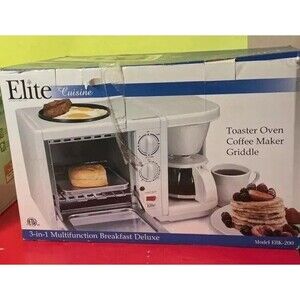 Elite Cuisine EBK-200 3 in 1 Multifunction Breakfast Center White New open Box